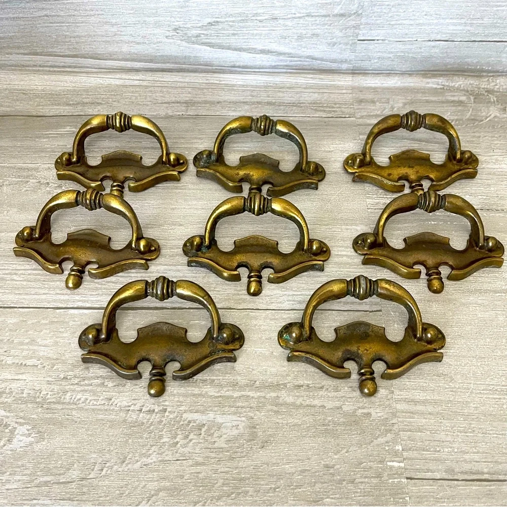 Vintage Antique Brass Drawer Pulls 3”